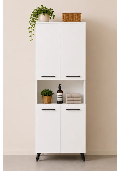 Reyo Enda Home Listra 4 Kapaklı Çok Amaçlı Dolap 170,8 Cm, Raflı, Ayaklı Depolama Dolabı - Beyaz Reyo Enda Home Listra 4 Kapaklı Çok Amaçlı Dolap 170,8 Cm, Raflı, Ayaklı Depolama Dolabı - Beyaz