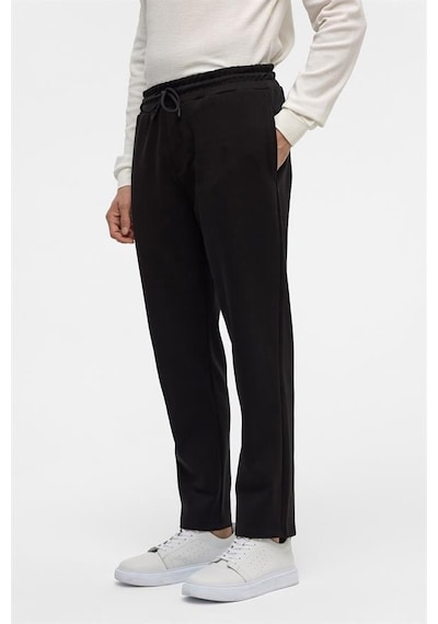 Süvari Siyah Regular Düz Jogger Pantolon Siyah