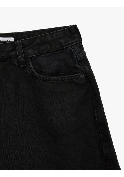 Koton Denim Mini Siyah Kadın Şort 6sal40001md