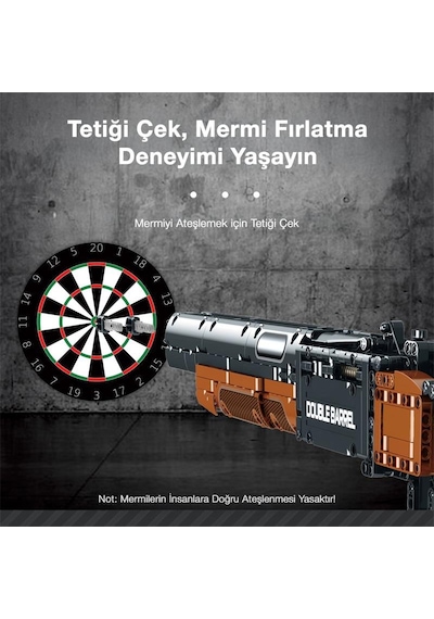Reobrix 77028 Çift Namlu Av Tüfeği Yaratıcı Yapı Blok Seti Building Blocks Double-barreled Shotgun - 1006 Parça