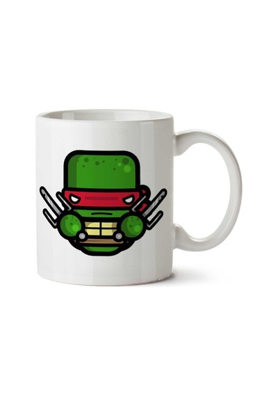 Simpler Raphael Teenage Mutant Ninja Turtles İki Tarafı Baskılı Kupa Bardak Çok Renkli