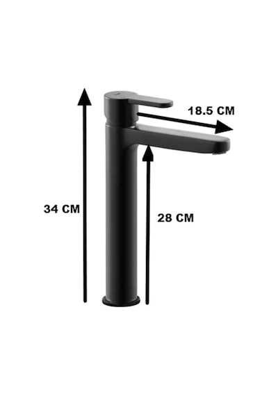 Adell Lento Tall Çanak Lavabo Bataryası Siyah 154901524