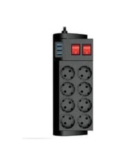 Çeşithane Ftr-08 Akım Korumalı 8 Li Priz 4000w 16a Güç Kapasitesi, 3 Usb Port, 2x Anahtar Kontroll 2