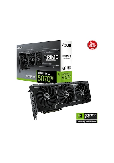 Asus Prıme Rtx5070tı O16g Rtx 5070 16gb Oc Geforce Rtx 5070 Ti 16 Gb Ekran Kartı