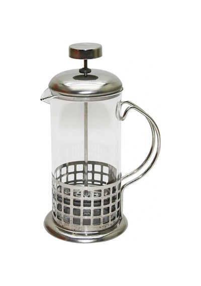 French Press 350ml Cam Bitki Süzgeçi Metal Kafes - Kapak Çok Renkli