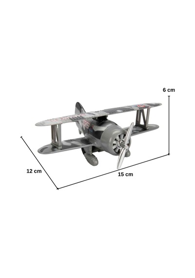 Die-cast Metal Çek Bırak Oyuncak Savaş Uçağı 15 Cm Kamuflaj Desenli