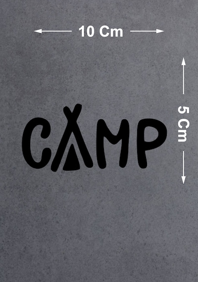 Kamp Yazılı Sticker - 4x4 Off Road Pickup Sticker - Araba Oto Motosiklet Karavan Cam Sticker - 02165 10x5 Cm