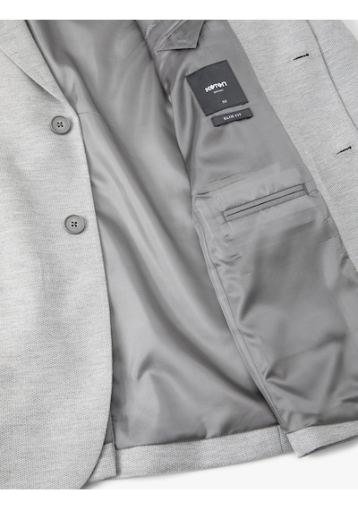 Koton Blazer Ceket Slim Fit Cep Detaylı Düğmeli Gri 5wam50001hk Gri