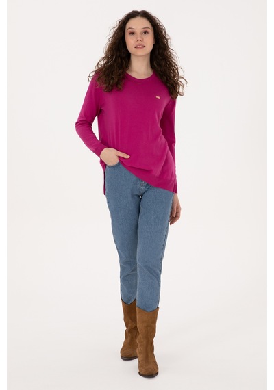 U.S. Polo Assn. Kadın Pembe Bisiklet Yaka Basic Kazak 50313579-VR252 U.S. Polo Assn. Kadın Pembe Bisiklet Yaka Basic Kazak 50313579-VR252