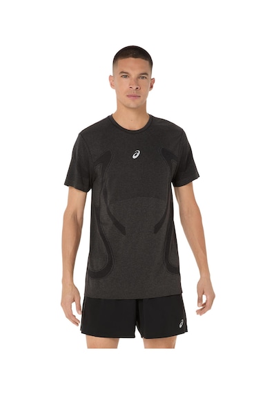 Asics Road Seamless Ss Top Erkek Siyah Beyaz Tshirt 2011d355-001 Siyah - Beyaz