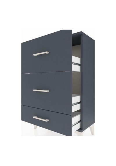 Arges Komodin 3 Çekmeceli 60x30x96 Antrasit-antrasit Antrasit