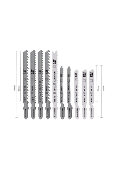 Cat Da06903 10 Parça Profesyonel Metal/ahşap Hassas/kaba Kesim Dekupaj Testere Ucu