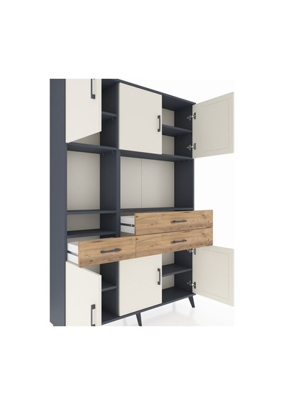 Arges Dolap 9 Raflı 3 Çekmeceli 6 Kapaklı 132x30x195 Antrasit-aytaşı/çam Aytası/atlas Çam Arges Dolap 9 Raflı 3 Çekmeceli 6 Kapaklı 132x30x195 Antrasit-aytaşı/çam Aytası/atlas Çam
