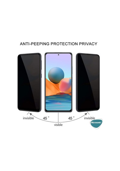 Xiaomi Redmi Note 11 Se Privacy 5d Gizlilik Filtreli Cam Ekran Koruyucu Siyah Redmi Note 11 Se İle Uyumlu Ekran Koruyucu