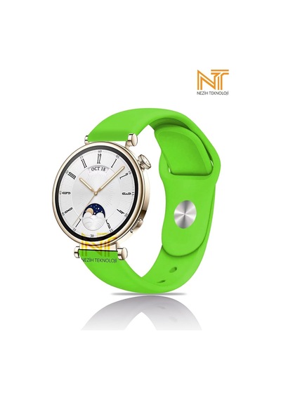 Huawei Watch Gt4/gt5/gt6 41mm Uyumlu Yumuşak Silikon Spor Strap Kordon, 18mm, Açık Yeşil