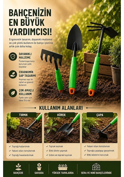 Çapa Tırmık Bahçe El Aleti Toprak Havalandırma Ve Yabani Ot Temizleme Aparatı