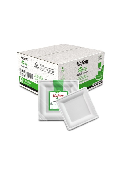 Kafem Ekolojik Kare Tabak 16 Cm 25 Li X 20 Paket Koli