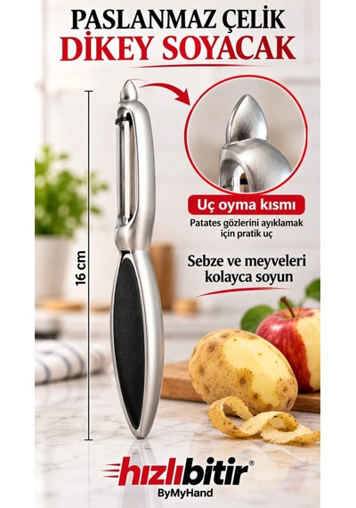 Bymyhand Pratik Paslanmaz Çelik Lüx Jülyen Soyacak Patates Meyve Ve Sebze Soyucu Ve Oyacak Metal