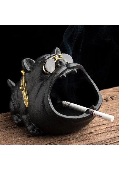 Bulldog Figürlü Porselen Küllük