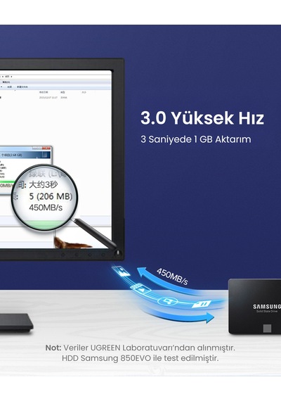 Ugreen 90 Derece Sata 3.0 Disk Kablosu 50 Cm, 30797