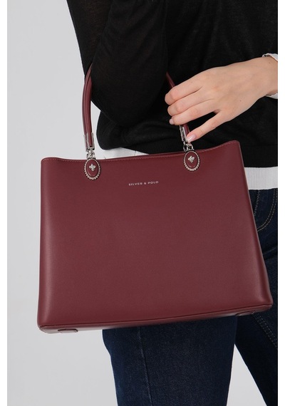 Silver Polo Sp1234 Kadın El Çantası Cilt Bordo-bordo