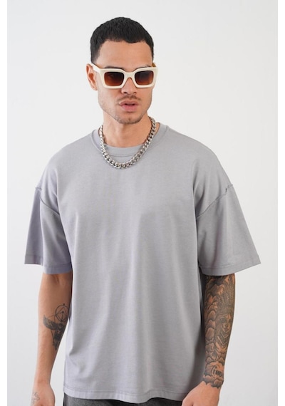 Balenbi Unisex Bisiklet Yaka Oversize Kalıp Penye Tişört 1004 Gri 4 Gri Balenbi Unisex Bisiklet Yaka Oversize Kalıp Penye Tişört 1004 Gri 4 Gri
