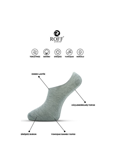 12 Çift Erkek Sneakers Spor Çorap Wolk Gri