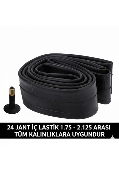 Güçlü Bisikletmotosiklet 24 Jant İç Lastik - 24x1.75 / 2.125 Uyumlu - Oto Valf Kalın Sibop Bisiklet İç Lastiği