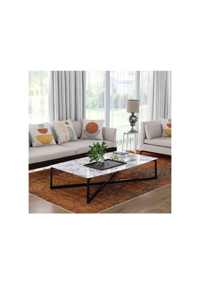 Çok Renkli Halı 0068 - Yıkanabilir, Kaymaz Taban, Dijital Baskılı, Leke Tutmaz, İnce Hav, Modern Salon, Oturma Oda Genel