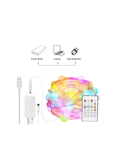 Upway Bluetooth 10 Metre Rgb Renk Değiştiren Akıllı Küre Dizili I
