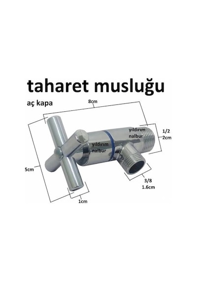 Hubrendy Kargo Artı Aç Kapa 4 Kollu Krom Çevirveli Taharet Musluğu