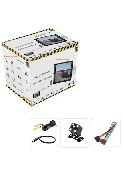 9 İnç Büyük Ekran Double Teyp Şahın Tofaş Model + 4 Led Kamera