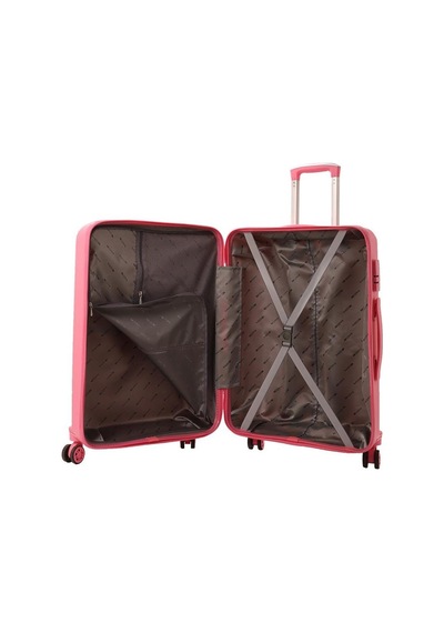 Mçs Bavul Büyük Ve Kabin 2li Set Kırılmaz Silikon Valiz V374 Pembe Pembe