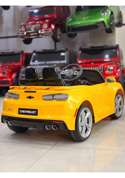 Camaro Akülü Araba İsme Özel Plaka Hediyeli Sarı 12 Volt Uzaktan Kumandalı Sarı