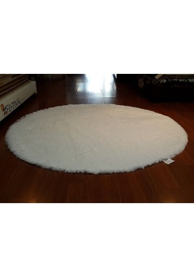 Doğuş Tavşan Tüyü Beyaz 140 x 140Cm Yuvarlak Halı