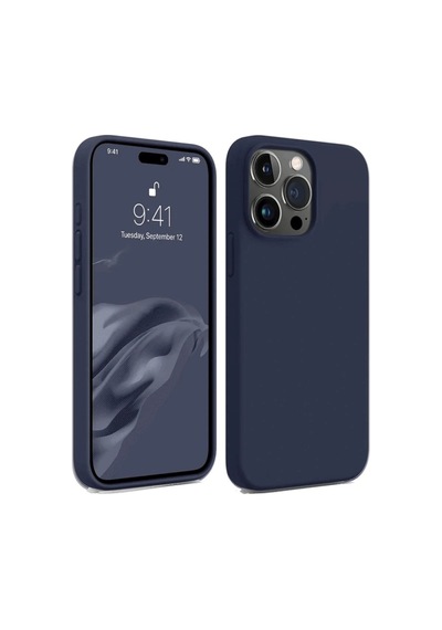 Apple Uyumlu   iPhone 15 Pro Max Kılıf First Silikon - Lacivert