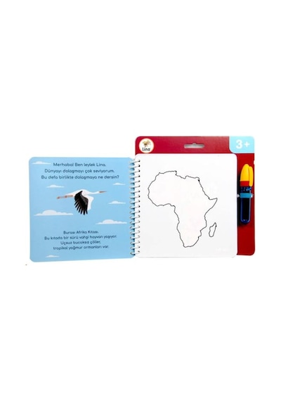 Lino Aqua Magic Book Kıtalar sihirli Boyama Kitabı Tfl-1001