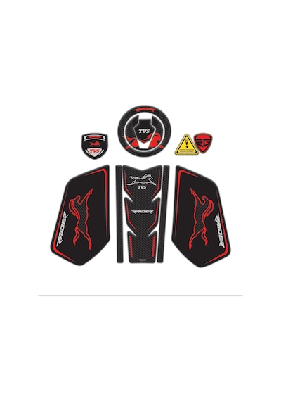 Tvs Raider Tank Pad Sticker Seti Kırmızı Siyah Redlinegrafik