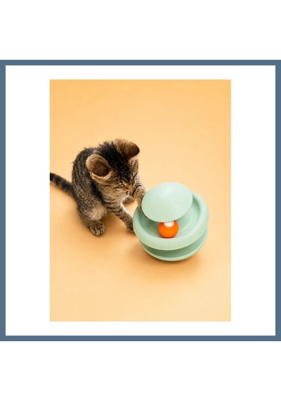Buradabulabilirsin 3d Baskı İki Toplu Kedi Oyuncağı Kule Etkileşimli Kedi Oyun Kulesi Toplu Parkur - Yeşil Bbz