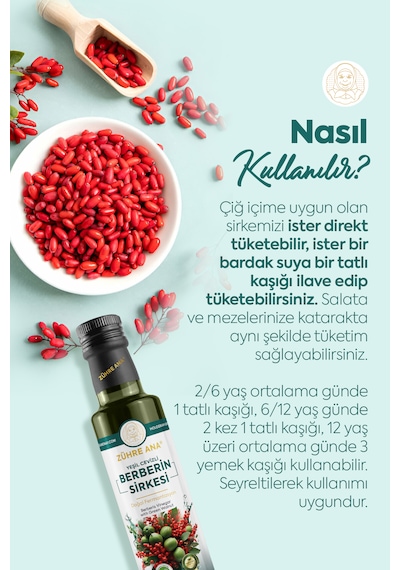 Yeşil Cevizli Berberin Sirkesi Doğal Fermantasyon Berberis Vinegar With Green Walnut 500 Ml