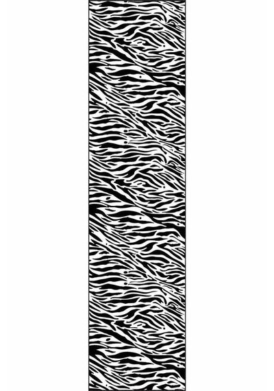 Siyah Kaymaz Zebra Desenli Kesme Rulo Özel Ölçü Yolluk Ar559n11