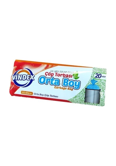Vindex Orta Boy Çöp Torbası Mavi 55 x 60 CM
