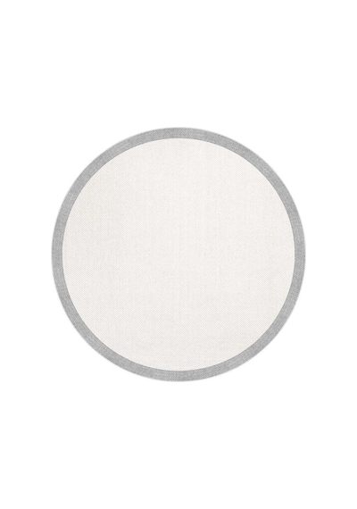 Natura Sisal Hasır Görünümlü Çerçeveli Yuvarlak Halı Ntr08 Gri-krem