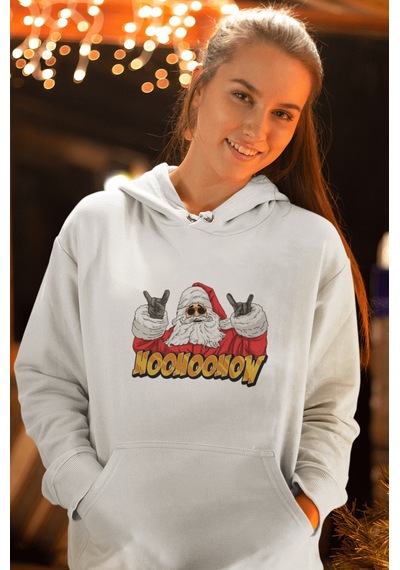 Hohoo Noel Baba Yeni Yıl Kapşonlu Sweatshirt 001