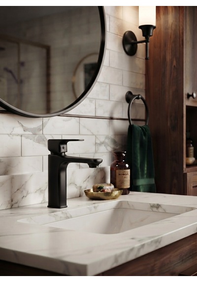 Lüx Kare Siyah Lavabo Bataryası