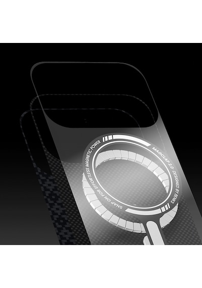 Apple Uyumlu iPhone 17 Kılıfm-safe Şarj Özellikli Benks Armorair Armorgrid Serisi Kevlar Kapak Siyah Siyah