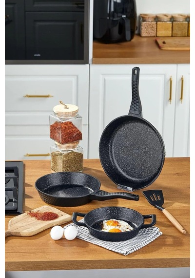 Dmr Life Döküm Granit 3 Parça Tava Sahan Set 20-24-28cm Çok Renkli