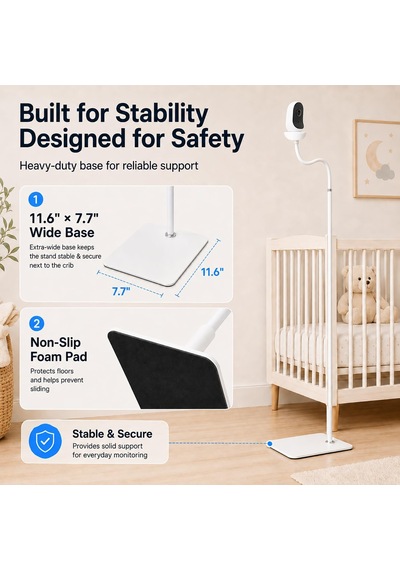 Bebek Monitörü Zemin Standı Bebek Optik İle Uyumlu, Nanit Pro, Owlet Cam/cam 2 Bebek Monitörü, Ayarlanabilir Yükse Genel