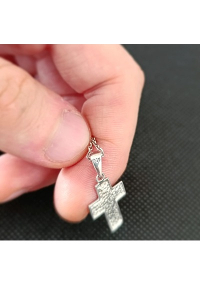 Oriental Kuyumculuk Jewellery Küçük İşçilikli Haç Gumus Kolye Gümüş