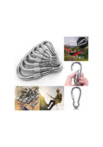 Kilitli Karabina Yaylı Galvanizli 6-8-10-12Mm Ölçü Adet Seçenekli